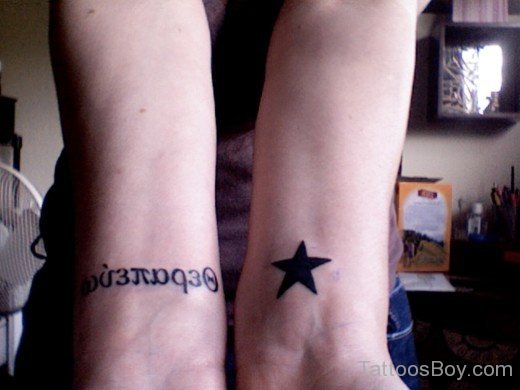 Hebrew  And Star Tattoo on Wrist-TB1026
