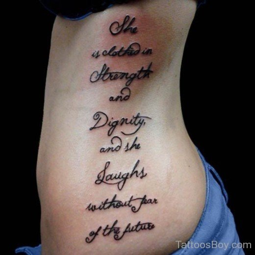 Hebrew Quotes Tattoo  On Rib-TB1033