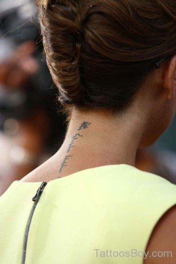 Hebrew Word Tattoo On Nape-TB1079