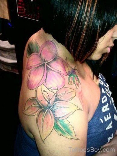 Hibiscus Flower Tattoo On Shoulder 7-TB12093