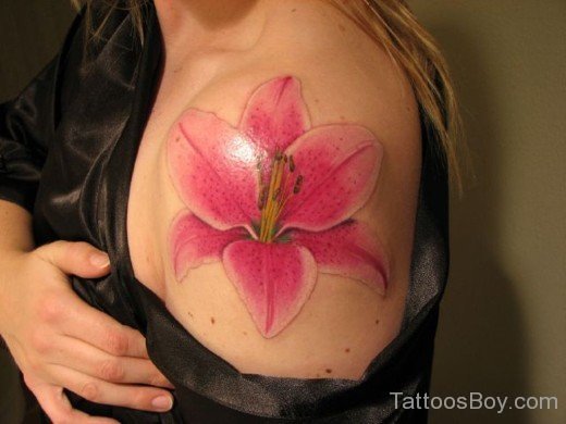 Hibiscus Flower Tattoo On Shoulder-TB12094