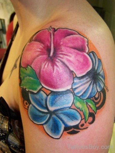 Graceful Hibiscus Tattoo Design On Shoulder-TB12102