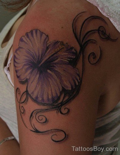 Black Hibiscus Tattoo Design-TB12103