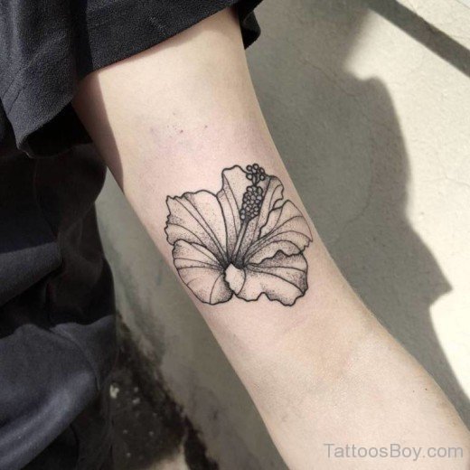 Hibiscus Tattoo On Arm-TB12104