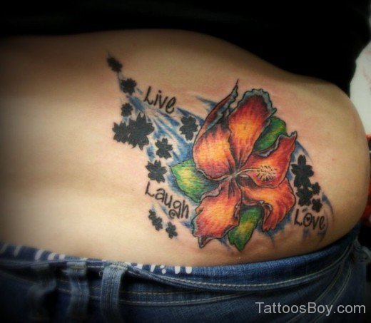 Hibiscus Tattoo On Back 23-TB12107