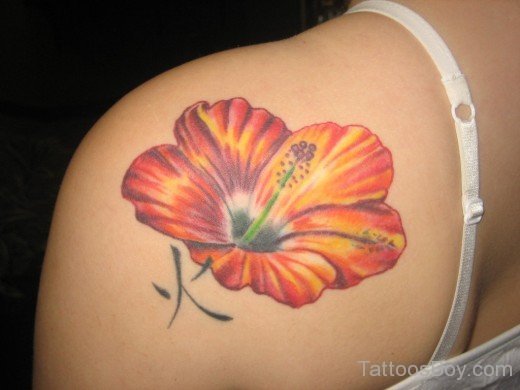 Hibiscus Tattoo Pm Shoulder-TB12120