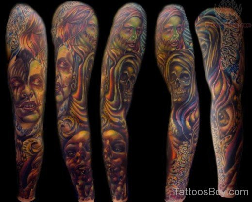 Horror Full Sleeve Tattoo-TB168
