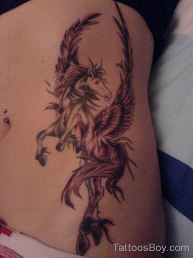 Horse Tattoo On Rib-TB114