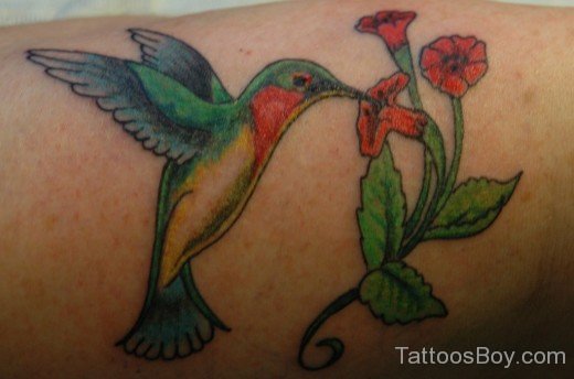 Hummingbird And Flower Tattoo 14-TB1073