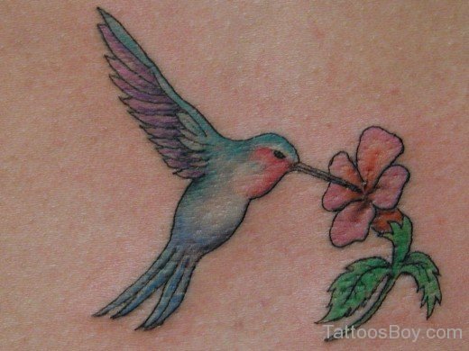 Hummingbird Flower Tattoo Design-TB1081
