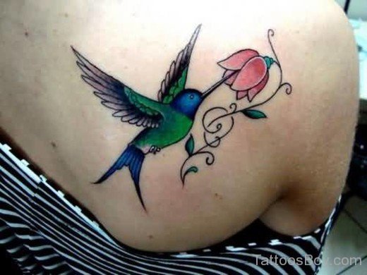Hummingbird Tattoo Design On Back 1-TB1088
