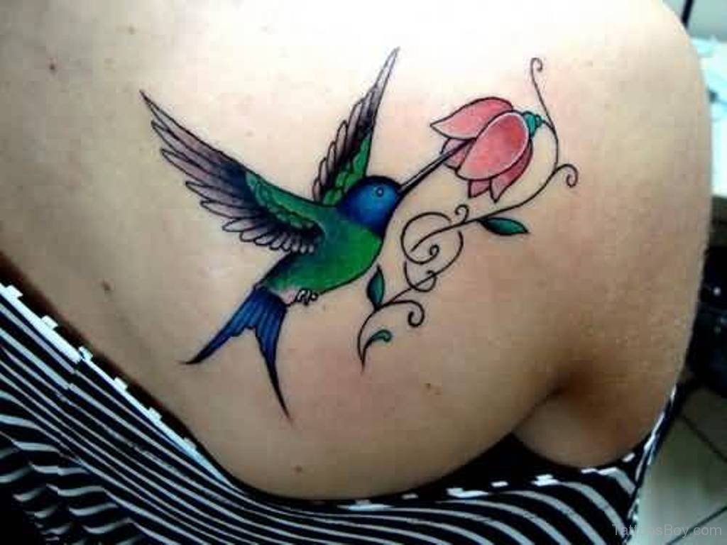 Hummingbird Tattoo Design On Back.