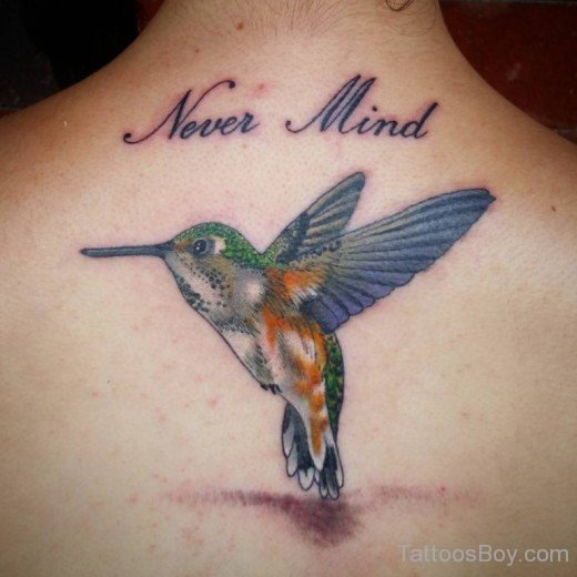 Hummingbird Tattoo Design On Back-TB1090