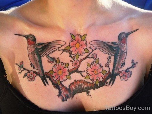 Hummingbird Tattoo Design On Chest 14-TB1091