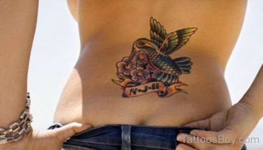 Hummingbird Tattoo Design On Lower Back-TB1094