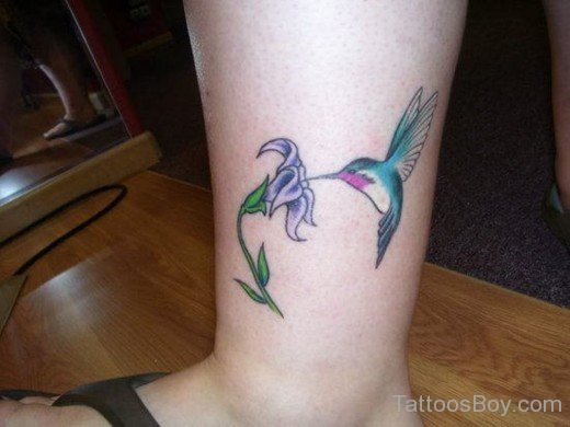 Hummingbird Tattoo On Ankle 1-TB1100Hummingbird Tattoo On Ankle 1-TB1100