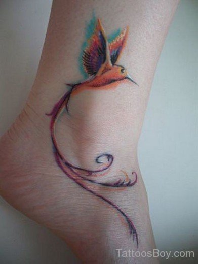 Hummingbird Tattoo On Ankle 14-TB1101