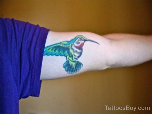 Hummingbird Tattoo On Bicep-TB1110