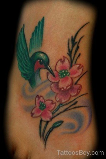 Hummingbird  Tattoo On Foot-TB1068
