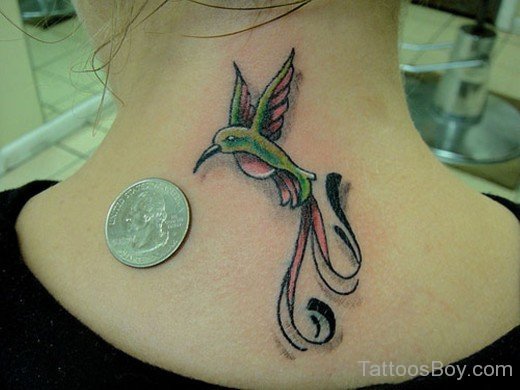 Hummingbird Tattoo On Nape 14-TB1119