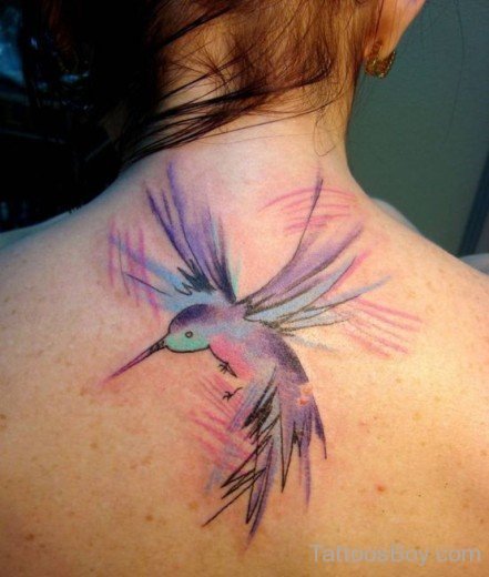 Hummingbird Tattoo On Nape-TB1120