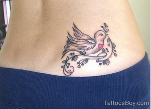 Hummingbird Tattoo On Waist1-TB1129