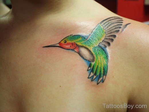 Hummingbird Tattoo On chest-TB1112