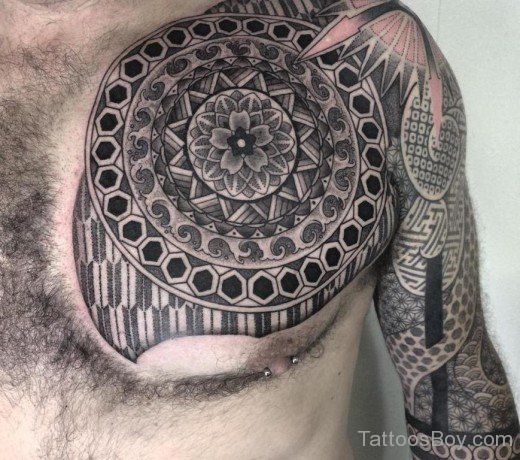 Japanese Mandala Tattoo On Chest-TB1025