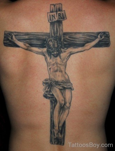 Jesus Tattoo Design On Back-TB147