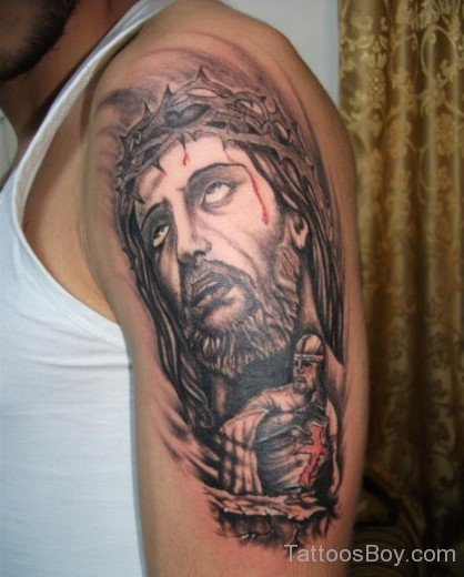 Jesus Tattoo Design On Half Sleeve-TB130