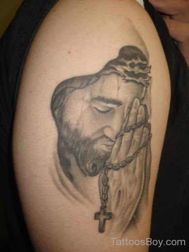 Jesus Tattoo On Shoulder-TB149