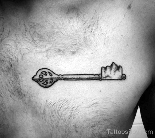 Key Tattoo On Chest-TB1081