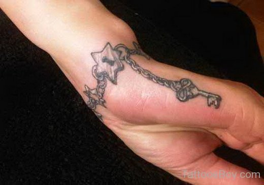 Key Tattoo On Hand 255-TB1084