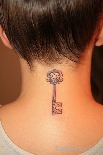 Key Tattoo On Nape-TB1086