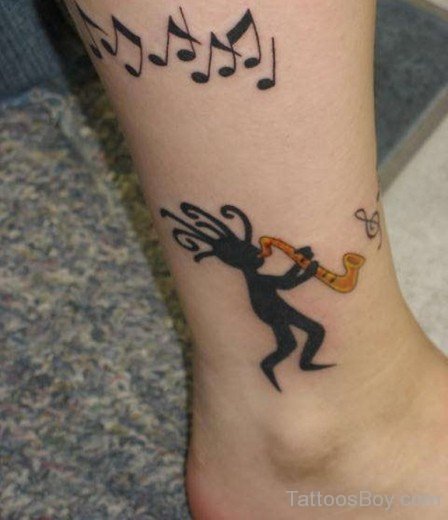 Kokopelli Tattoo Design On Ankle-TB141