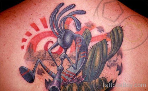 Kokopelli Tattoo On Back 14-TB150