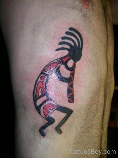 Kokopelli Tattoo On Rib-TB156