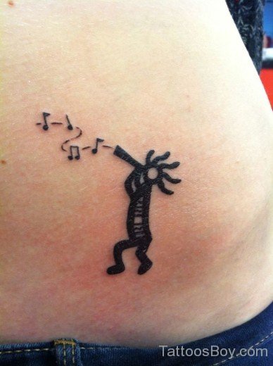 Kokopelli Tattoo On Waist-TB158