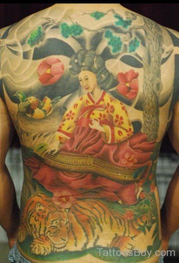 Korean Tattoo Design On Back-TB1031