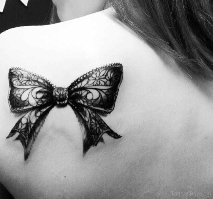 lace bow tattoo designs