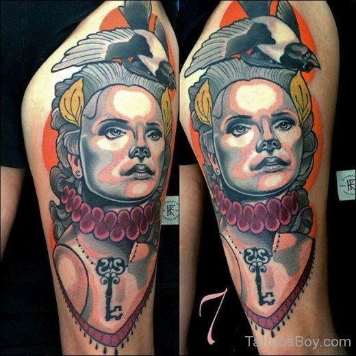 Latino Girl Tattoo 4-TB1043