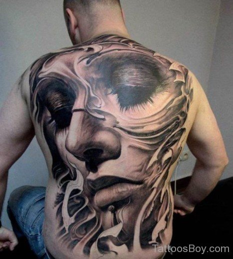 Latino Gril Tattoo On Full Back-TB1050