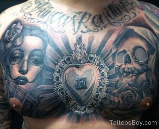Latino Tattoo Design On Chest-TB1056