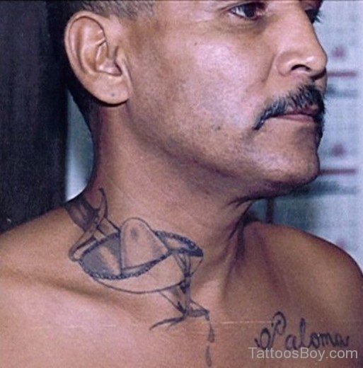 Latino Tattoo On Neck-TB1065