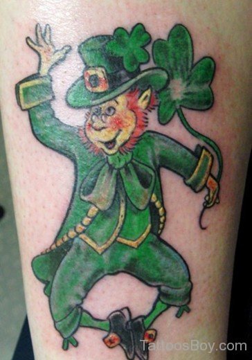 Leaf ANd Leprechaun Tattoo-TB12047