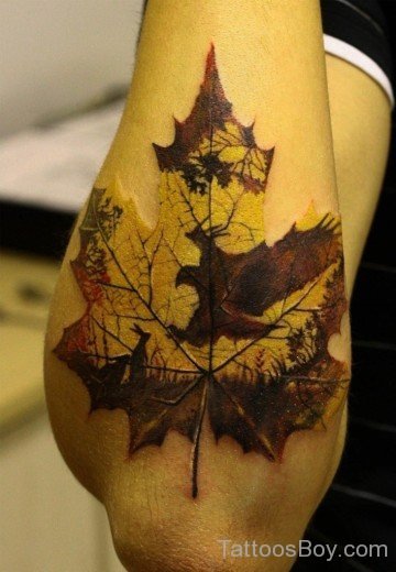 Leaf Tattoo On Arm-Tb158