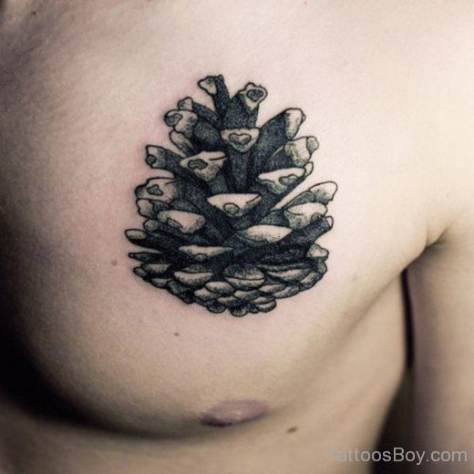 Leaf Tattoo On Chest-Tb162