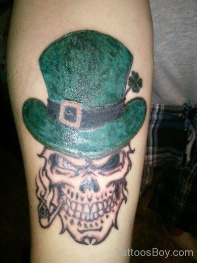 Leprechaun Skull Tattoo-TB12054