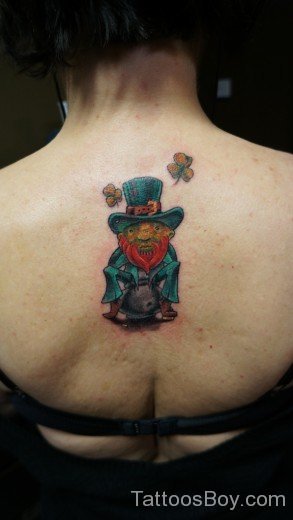 Leprechaun Tattoo Design On Back-TB12068