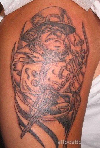 Leprechaun Tattoo Design On Bicep-TB12069